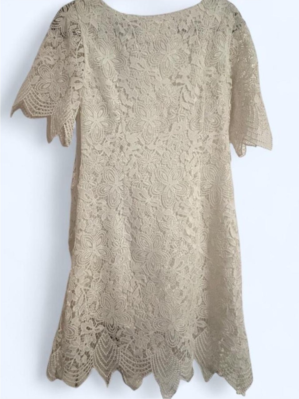 Anthropologie White Floral Lace Dress